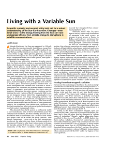 Living with a Variable Sun