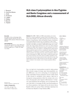 HLA class II polymorphism in Aka Pygmies and Bantu Congolese