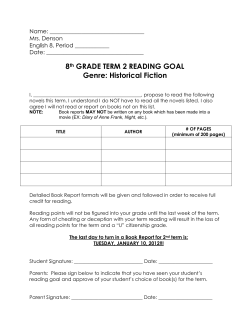 8th GRADE TERM 2 READING GOAL Genre