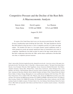 The Decline of the Rust Belt: A Macroeconomic Analysis