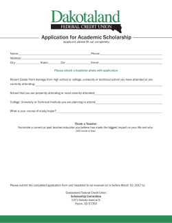 Application for Academic Scholarship