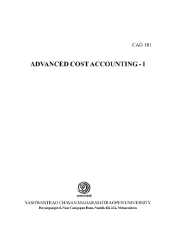 ADVANCED COST ACCOUNTING - I