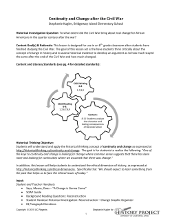Continuity and Change after the Civil War