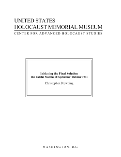 Initiating the Final Solution - United States Holocaust Memorial