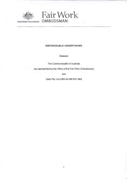 Quito Pty Ltd Enforceable Undertaking