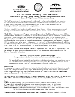 2013 Ford Freedom Award Essay Application