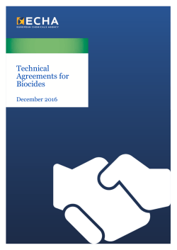 Technical Agreements for Biocides - ECHA
