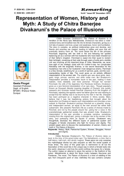 A Study of Chitra Banerjee Divakaruni`s the Palace of Illusions