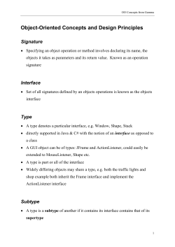 Object-Oriented Concepts and Design Principles Signature