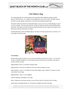 Felt Ribbon Bag - Quilt Block of the Month Club