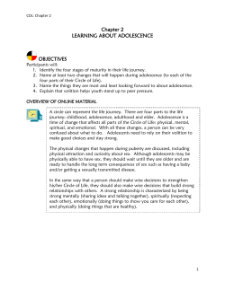 Chapter 2 LEARNING ABOUT ADOLESCENCE OBJECTIVES