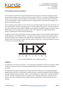 THX Certified 4K Interconnect Program