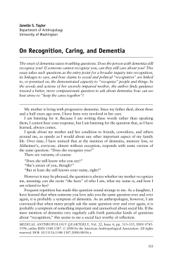 On Recognition, Caring, and Dementia