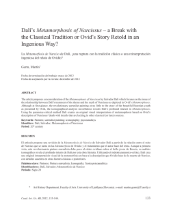 Dal&iacute;`s Metamorphosis of Narcissus &ndash; a Break with the Classical