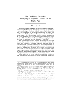The Third Party Exception: Reshaping an Imperfect Doctrine for the