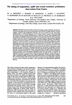 The timing of magmatism, uplift and crustal extension