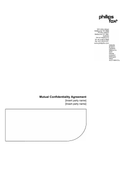 Confidentiality agreement - National Electricity Code Administrator