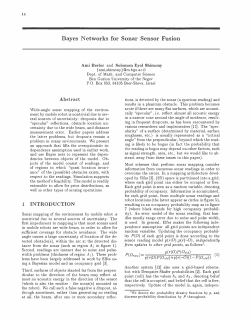 14 Bayes Networks for Sonar Sensor Fusion the latter independently