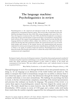 The language machine: Psycholinguistics in review