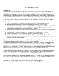 Sexual Misconduct Policy - West Chester University