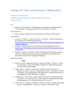 Dialogic OD Tools and Methods - Dialogic Organization Development