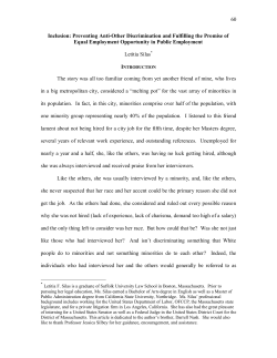 Inclusion: Preventing Anti-Other Discrimination and Fulfilling the