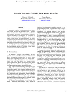 Factors of Information Credibility for an Internet Advice Site