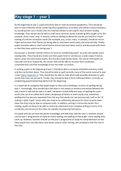 Key stage 1 &ndash; year 2