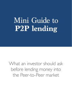 Mini Guide to P2P lending