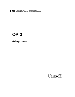 OP 3 &ndash; Adoptions - Citoyennet&eacute; et Immigration Canada
