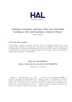 Analysis of teachers` practices: The case of fraction teaching at