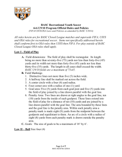 BASC Recreational Youth Soccer 6v6 U9/10 Program Official Rules