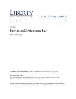 Humility and Environmental Law - Digital Commons @ Liberty