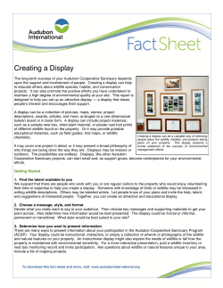 Creating a Display - Audubon International