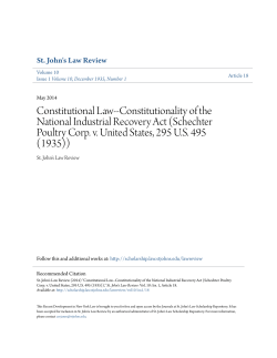 Constitutional Law--Constitutionality of the National Industrial