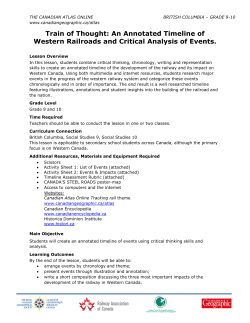 Train of Thought: An Annotated Timeline of Western Railroads and