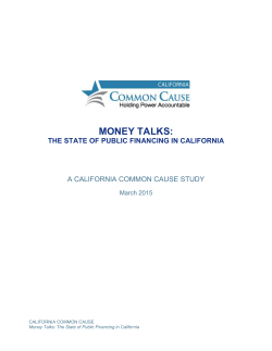 Money Talks - Common Cause