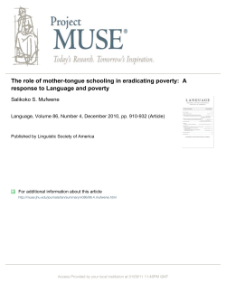 The role of mother-tongue schooling in eradicating poverty: A