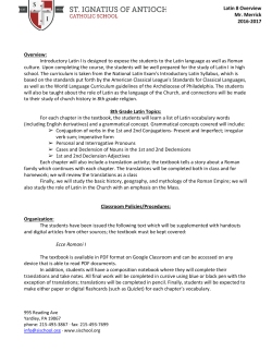 Latin 8 Overview