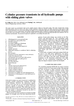 Cylinder pressure transients in oil hydraulic pumps with sliding plate
