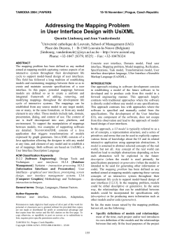 Addressing the Mapping Problem in User Interface