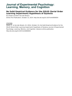 Journal of Experimental Psychology: Learning, Memory, and