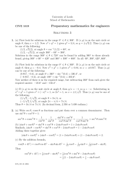 Preparatory mathematics for engineers Solutions 3