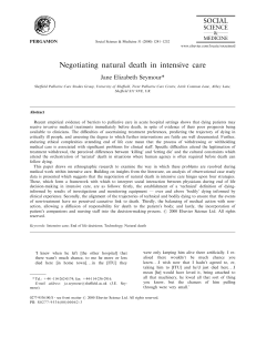 Negotiating natural death in intensive care