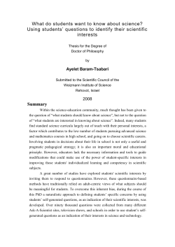 What do students want to know about science? Using students