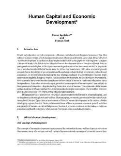 Human Capital and Economic Development