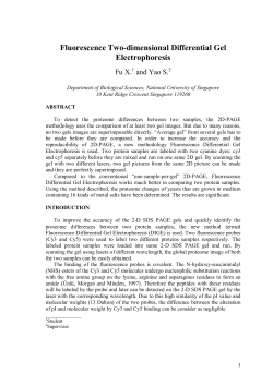 Fluorescence Two-dimensional Differential Gel Electrophoresis