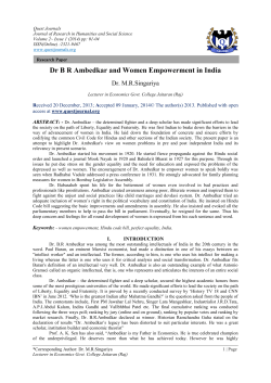 Dr BR Ambedkar and Women Empowerment in India