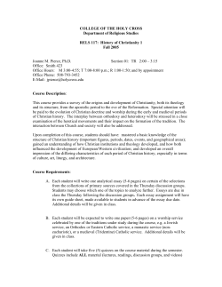 History of Christian - College of the Holy Cross