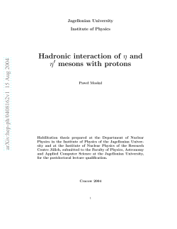 Hadronic interaction of &eta; and &eta;&prime; mesons with protons